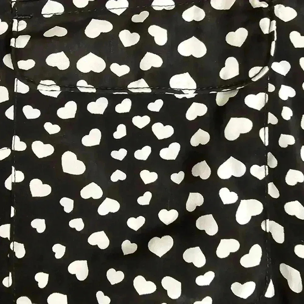 Old Navy Shirt Dress Henley Quarter Button Front A-Line Dress White Hearts, XS - Picture 5 of 9